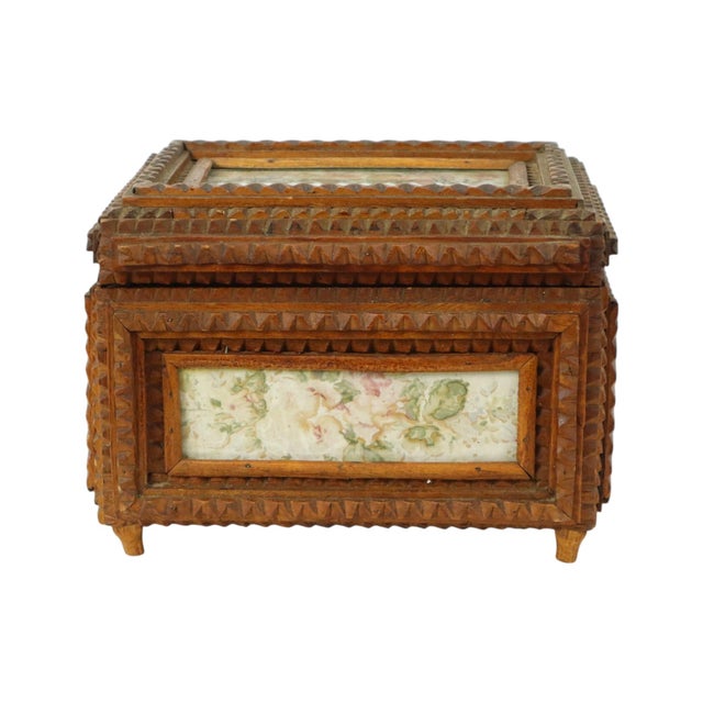 Wooden Tramp Art Box For Sale - Image 10 of 11