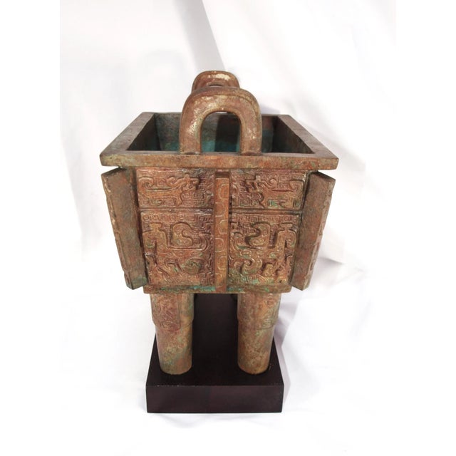 Antique 1900s Asian Bronze Ding Vessel For Sale - Image 4 of 6