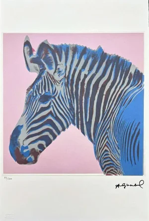 After Andy Warhol, Grevys Zebra Pink, 1980s, Lithograph