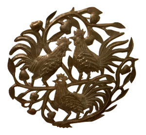 1970s Haitian Folk Art Metal Sculpture of Birds by Soulouque