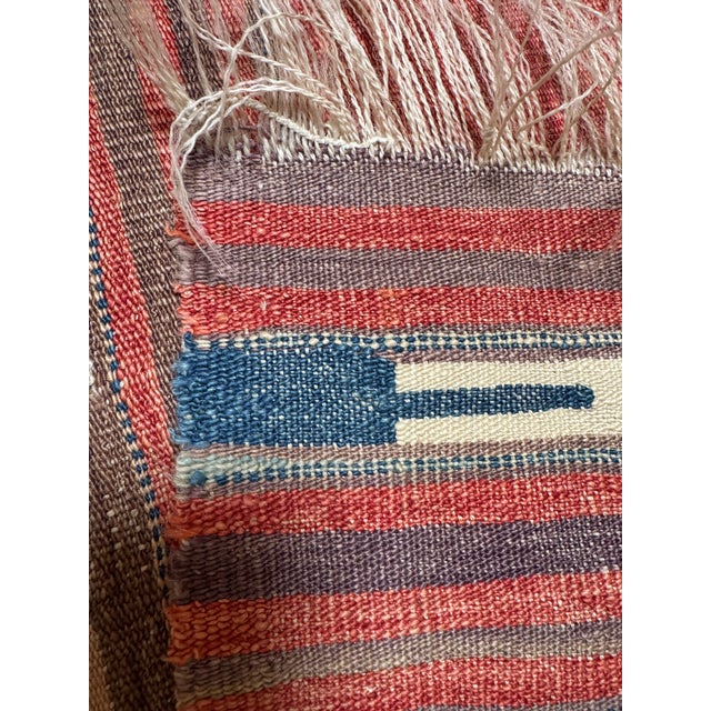 Pink 6ft 4in × 10ft Handwoven Kilim-Style Flatweave Area Rug, Vintage For Sale - Image 8 of 12