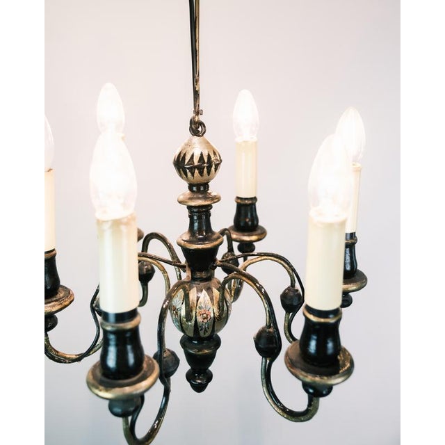 Wood Church Crown in Wood Decorated in Gold with 6 Arms, 1930s For Sale - Image 7 of 8