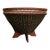 Vintage Indonesian Woven Basket With Red Painted Wood Base For Sale