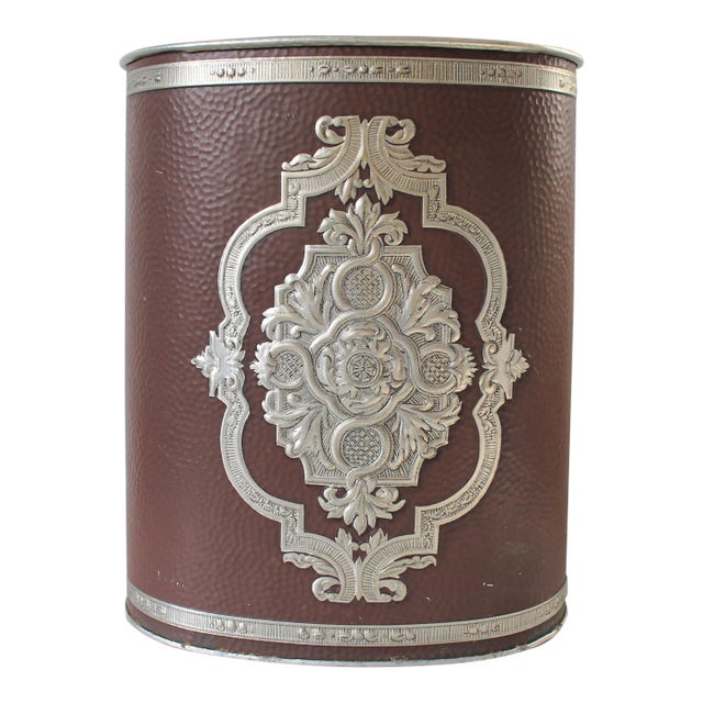 Vintage Reynolds Hammered Aluminum Waste Basket For Sale