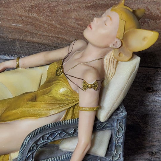 Ceramic Flambro Mystic Fairy Figurine - Four Seasons - Summer Elf - By Michael Talbot For Sale - Image 7 of 8