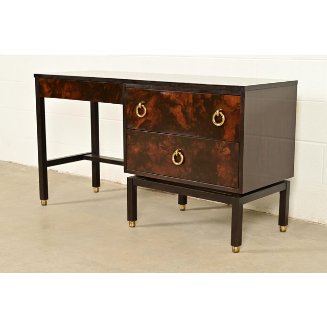 Edward Wormley for Dunbar Mid-Century Modern Burl Wood Desk, 1960s For Sale - Image 17 of 17