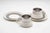 Stainless Steel Espresso Cups Set with Plates by Carlo Giannini, 1970s, Set of 4 For Sale - Image 4 of 8