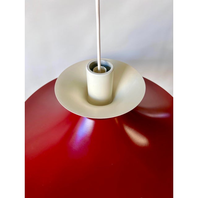 1970s Large Scandiavian Burgundy Pendant Lamp from Lyfa, Denmark, 1970s For Sale - Image 5 of 11