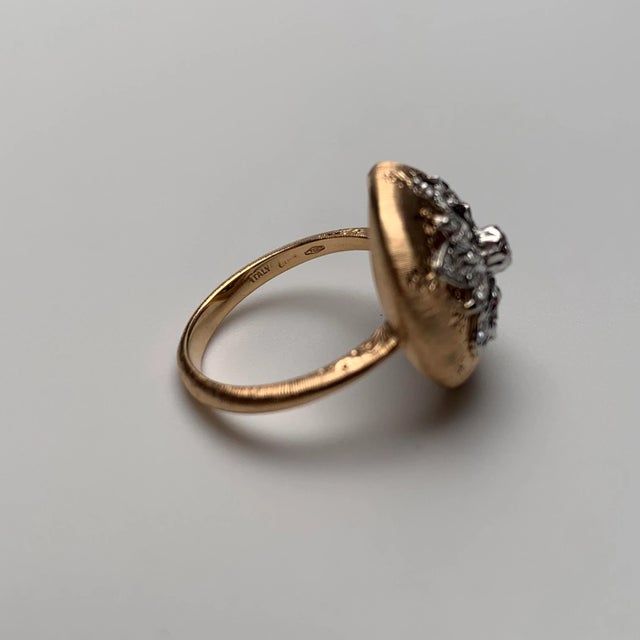 Rose Rose Gold Florentine Diamond Ring Size 6.5 For Sale - Image 8 of 8