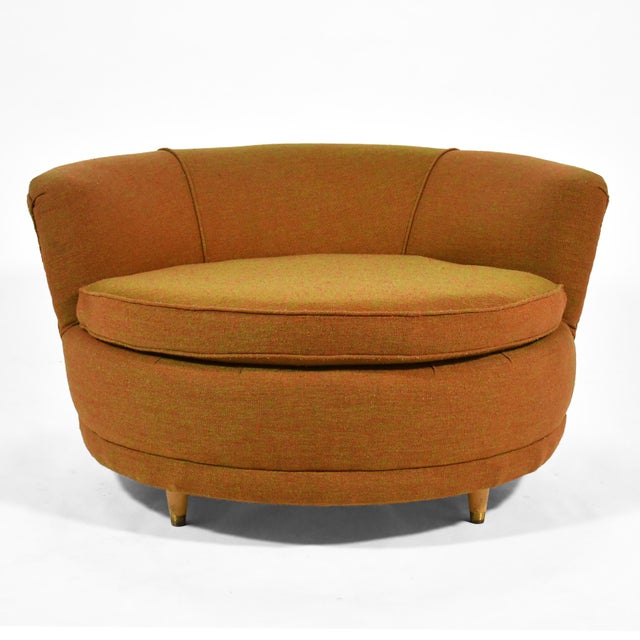 Mid-Century Modern Large Round Parlor Chair by Howard For Sale - Image 3 of 11
