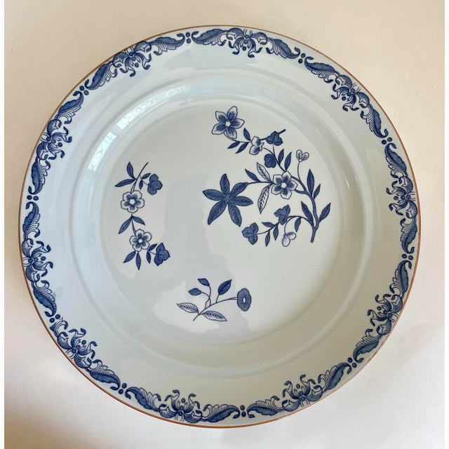 Set of 6 Vintage Rörstrand Ostindia East Indies Swedish Blue Porcelain Charger Plates For Sale - Image 9 of 13