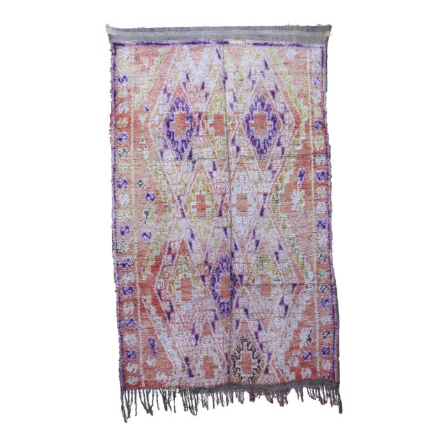Moroccan Vintage Beni M'guild Rug - 5'10" X 9'4" Ft For Sale