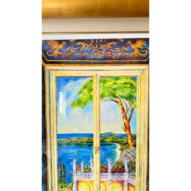 Jonna White Original Signed “Above Magens Bay” in Monumental Custom Gold Frame For Sale - Image 11 of 16