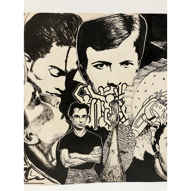 Vintage Original Ink Drawing by Evan Skladany For Sale In Boston - Image 6 of 7