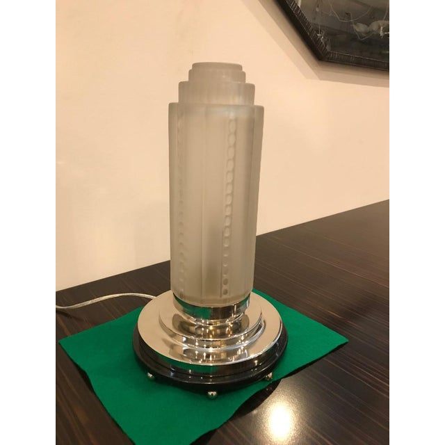 Gênet et Michon French Art Deco Table Lamps by Genet Et Michon With Marble Base - a Pair For Sale - Image 4 of 10