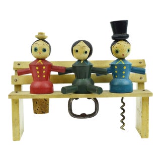 Mid 20th Century Japanese Barware Tools Bottle Stopper, Bottle Opener and Corkscrew Set - 4 Pieces For Sale