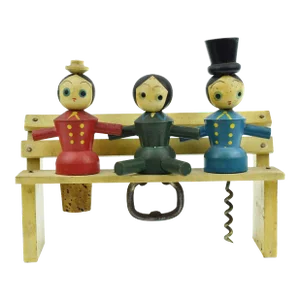 Mid 20th Century Japanese Barware Tools Bottle Stopper, Bottle Opener and Corkscrew Set - 4 Pieces