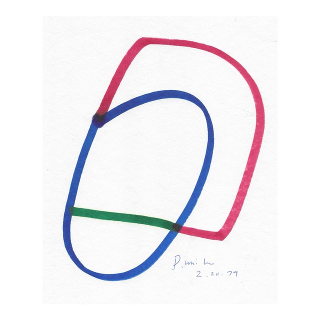 1979 Dimitri Grachis Abstract Face Drawing For Sale