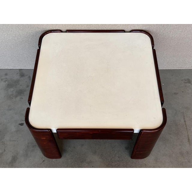 1950s Mid-Century Modern Coffee Tables with Curved Legs and White Top, 1950s, Set of 2 For Sale - Image 5 of 9
