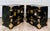 Pair of 1970s Chinoiserie Black Lacquer Nightstands With Hand-Painted Birds & Brass Hardware For Sale - Image 4 of 17
