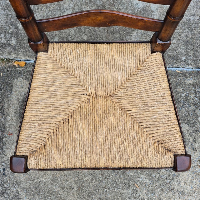 2010s 2019 Theodore Alexander Castle Bromwich Ladderback Rush Seat Dining Side Chairs, Set of 6 For Sale - Image 5 of 15