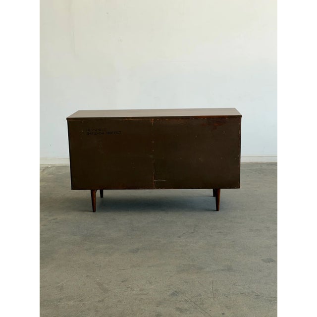 Brown 1960s Compact Walnut Credenza by Basset, Attributed For Sale - Image 8 of 9