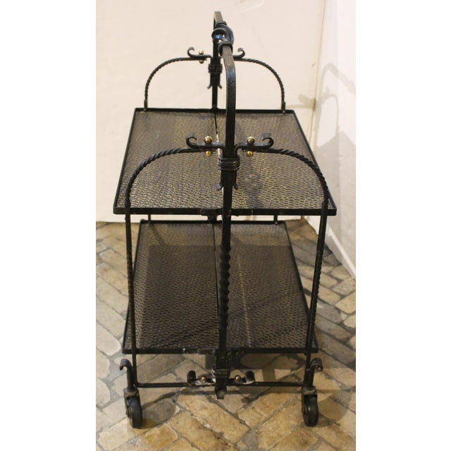Mid-Century Modern Circa 1960s French Brutalist Design Folding Bar Cart or Serving Trolley For Sale - Image 3 of 10