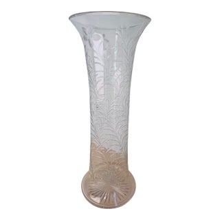 Antique Crystal Glass Floor Vase For Sale