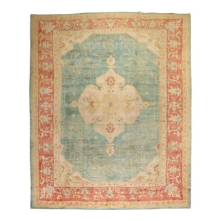 Zabihi Collection Phenomenal Antique Turkish Oushak Rug - 10'9" x 14'11" For Sale
