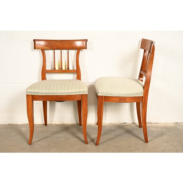 Kindel Furniture Regency Solid Cherry Wood Klismos Dining Chairs, Set of Five For Sale - Image 13 of 15