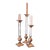Vintage Xl Brass and Lucite Candlesticks Set 3 Candle Holders For Sale