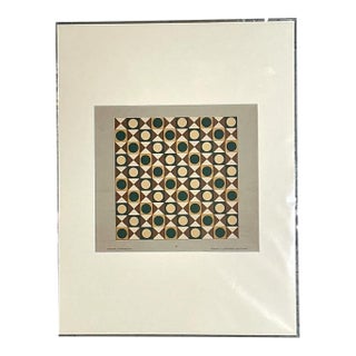 Vintage Geometric Tile Pattern Serigraph For Sale