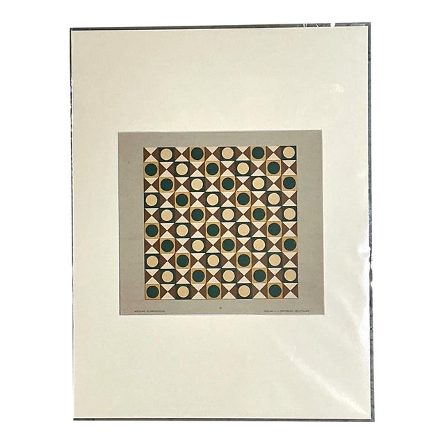 Vintage Geometric Tile Pattern Serigraph For Sale
