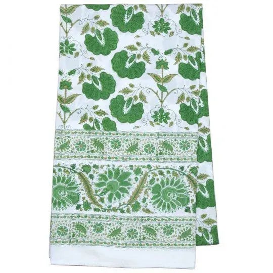 Janvi 4-Seat Green Tablecloth For Sale - Image 4 of 5