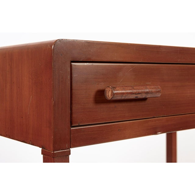 Brown Antique Art Deco Industrial Simmons Small Metal Desk 1930s For Sale - Image 8 of 10