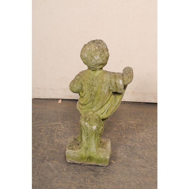 Stone Mid 20th Century French Cast-Stone "Bambine" Garden Statue For Sale - Image 7 of 11