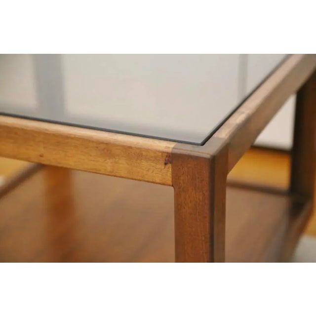 Motivated Seller: 1960s Mid-Century Modern Smoked Glass Walnut Cube Table Attributed to Adrian Pearsall For Sale In Cincinnati - Image 6 of 7