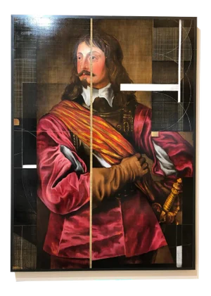 Sir John Mennes, Aristocratic Portrait with a Modern Approach, Oil on Metal, 2014