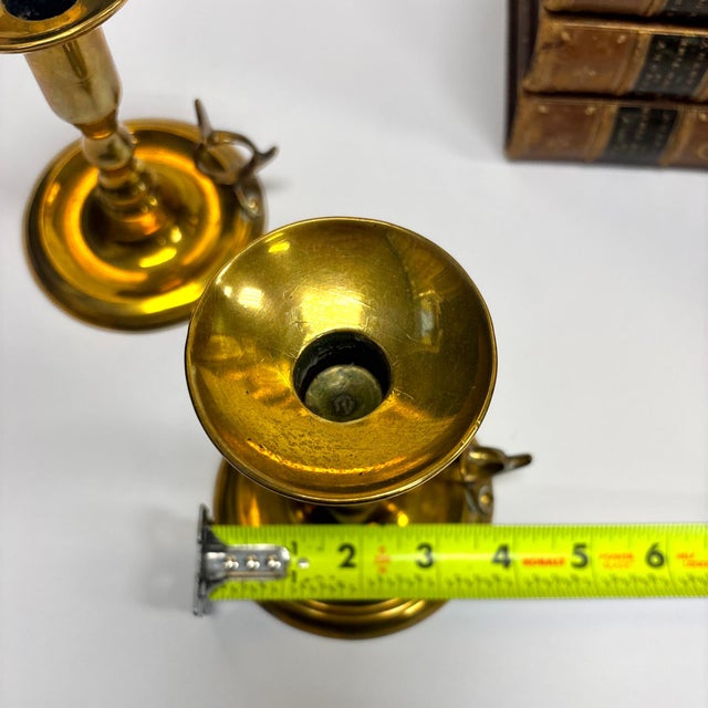 Pair of Victorian English Brass Chambersticks For Sale - Image 14 of 18