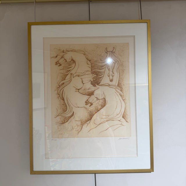 1960s Paul De Chabot, Horses 16/100, 1960s, Etching For Sale - Image 5 of 12