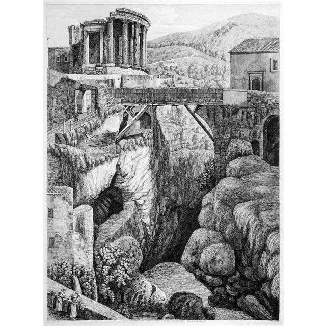 Veduta Generale del Tempio della Sibilla, e Ponte della Cascata di Tivoli Image dimensions: 61x45 cm. From the series “Le...