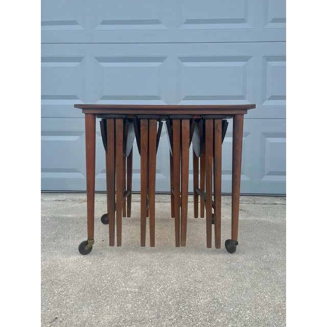 Poul Hundevad Vintage Nesting Side Tables | in the Style of Poul Hundevad For Sale - Image 4 of 12