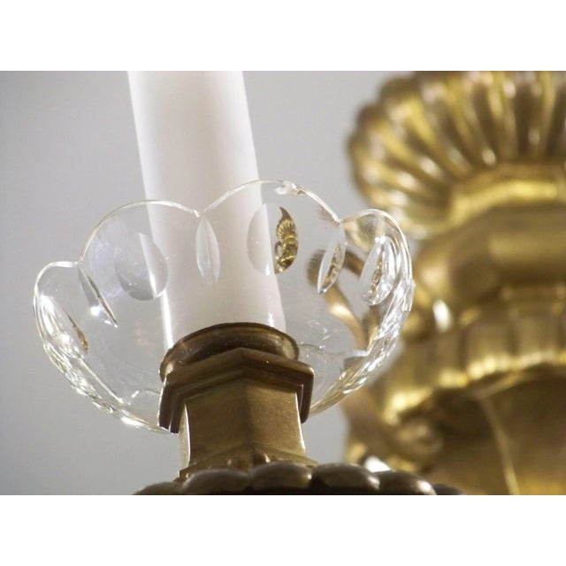 Brass Chandelier & Wall Light, 1900 For Sale - Image 11 of 15