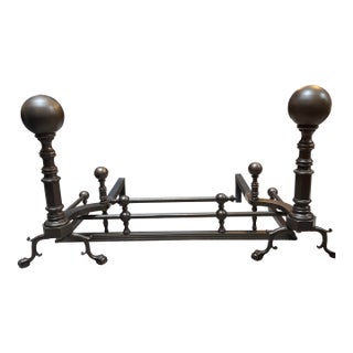 Fireplace Fender and Andirons, Set For Sale