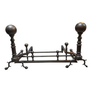 Fireplace Fender and Andirons, Set