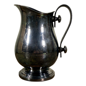 Vintage Plata Lappas Argentinian Silver Plate Water Pitcher W/ Leather Handle