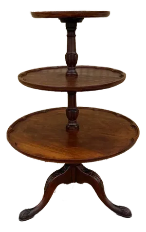 Antique George III 3 Tier Flame Mahogany Dumb Waiter