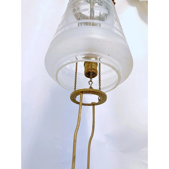 Late 19th Century Vintage Late 19th Century Brass Lantern With Glass Shade For Sale - Image 5 of 13