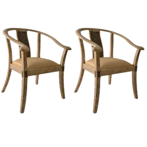 Tessellated Stone Asia Modern Chairs - a Pair