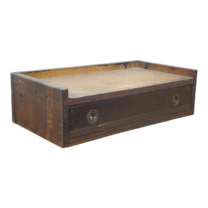 Antique Wooden Desk Drawer W Gallery Top & Brass Hardware 22"